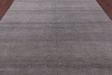 Grey Savannah Grass Handmade Wool & Silk Rug - 8' 2" X 9' 10" - Golden Nile