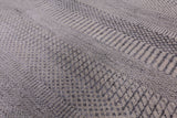 Grey Savannah Grass Handmade Wool & Silk Rug - 8' 2" X 9' 10" - Golden Nile