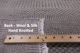 Grey Savannah Grass Handmade Wool & Silk Rug - 8' 2" X 9' 10" - Golden Nile