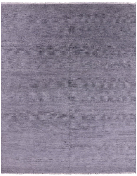 Grey Savannah Grass Handmade Wool & Silk Rug - 8' 2" X 10' 3" - Golden Nile