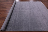 Grey Savannah Grass Handmade Wool & Silk Rug - 8' 2" X 10' 3" - Golden Nile