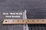 Grey Savannah Grass Handmade Wool & Silk Rug - 8' 2" X 10' 3" - Golden Nile