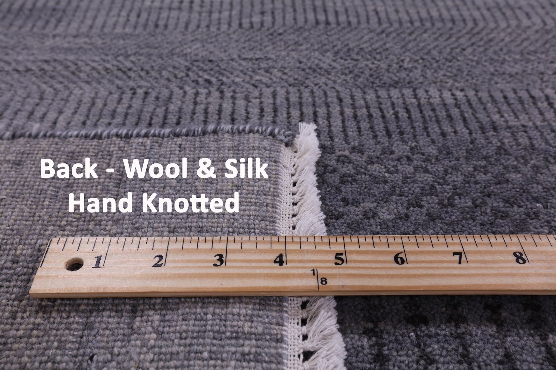 Grey Savannah Grass Handmade Wool & Silk Rug - 8' 2" X 10' 3" - Golden Nile
