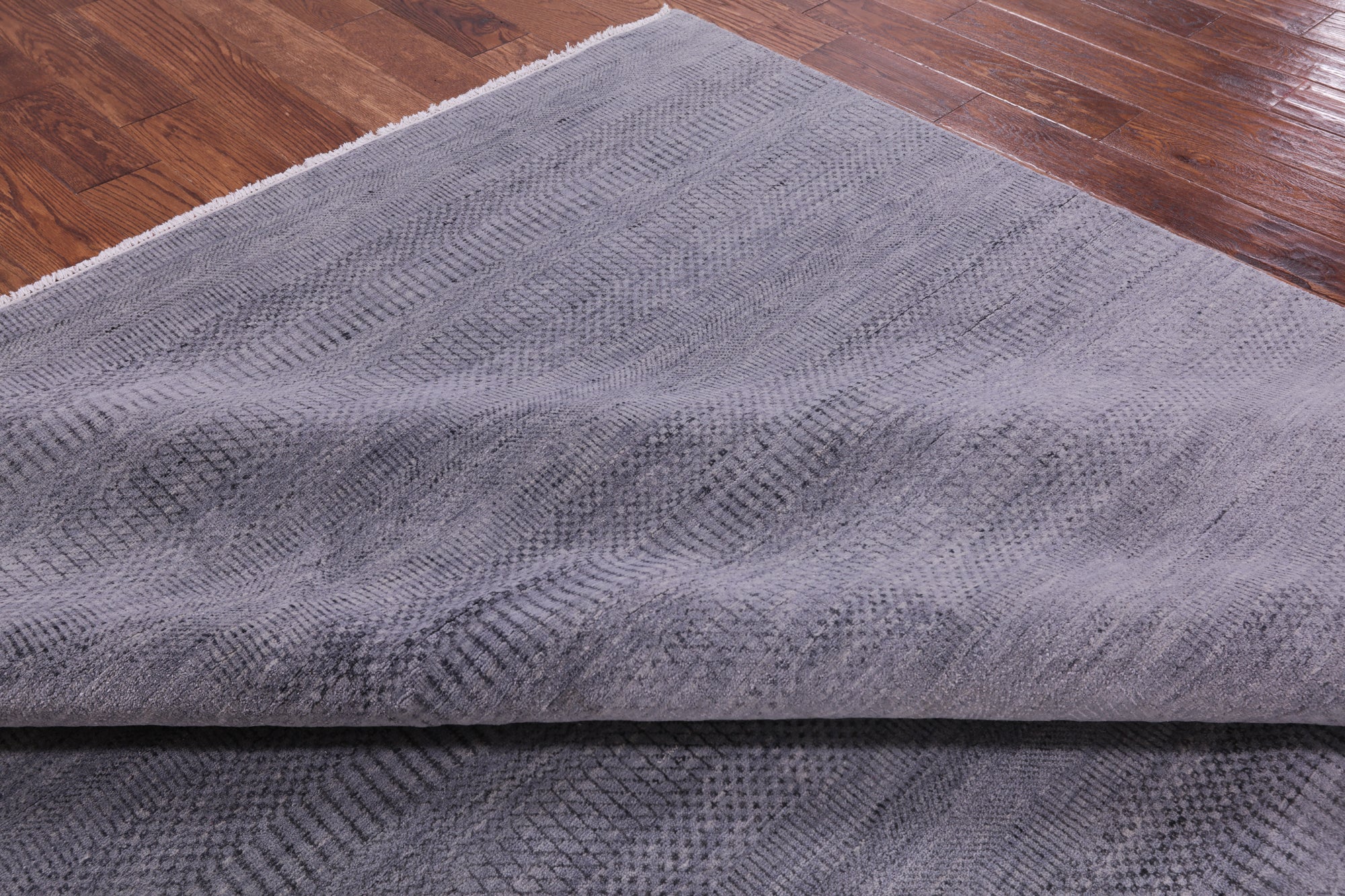 Grey Savannah Grass Handmade Wool & Silk Rug - 8' 2" X 10' 3" - Golden Nile
