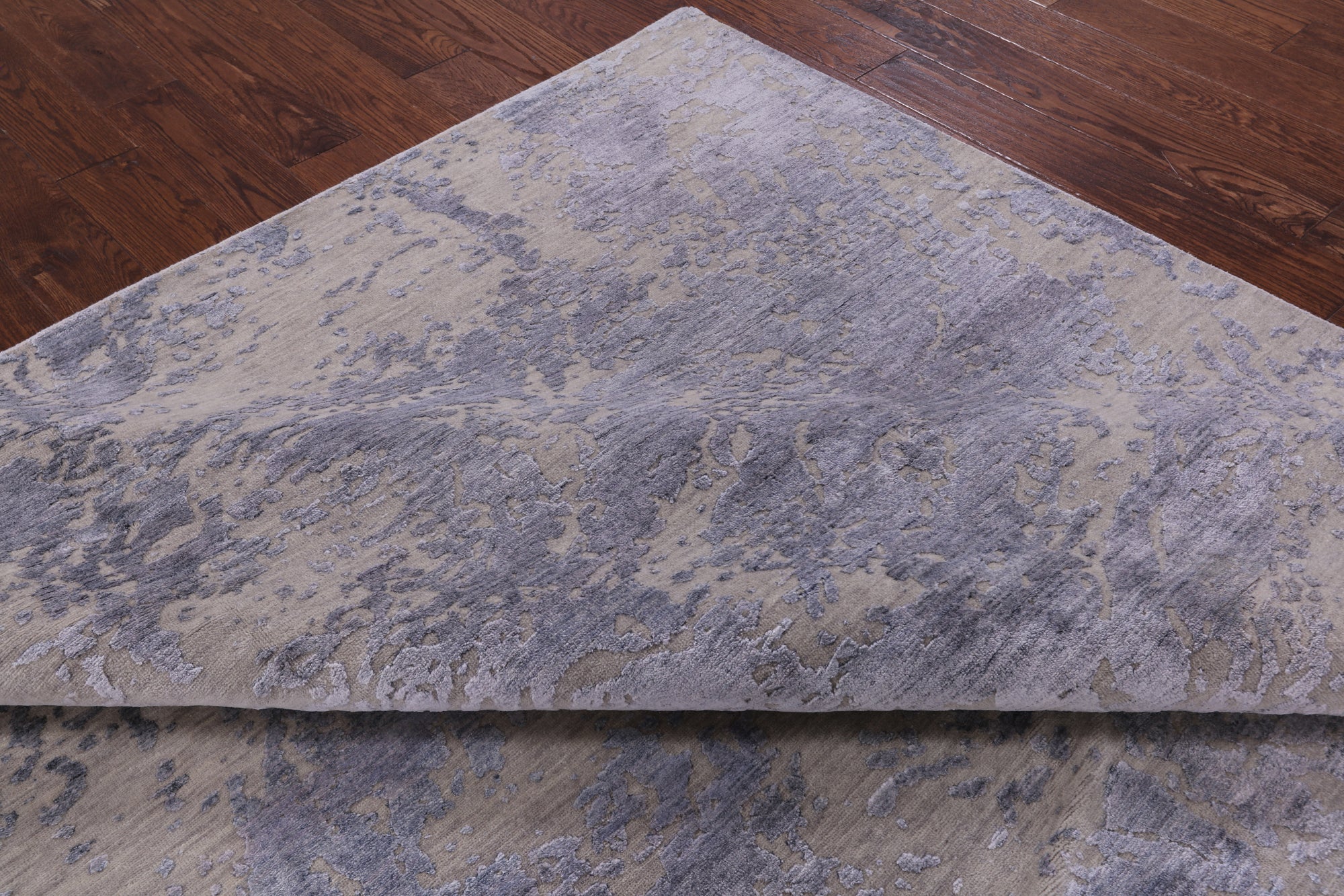 Grey Modern Handmade Wool & Silk Rug - 8' 1" X 10' 1" - Golden Nile