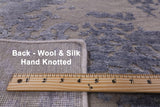 Grey Modern Handmade Wool & Silk Rug - 8' 1" X 10' 1" - Golden Nile