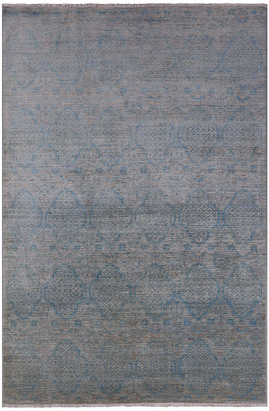 William Morris Hand Knotted Wool Rug - 6' 1" X 9' 1" - Golden Nile