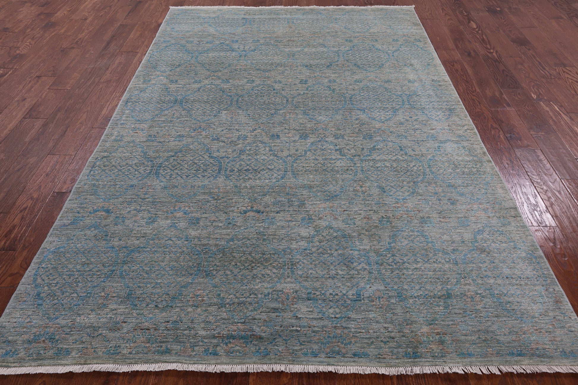 William Morris Hand Knotted Wool Rug - 6' 1" X 9' 1" - Golden Nile
