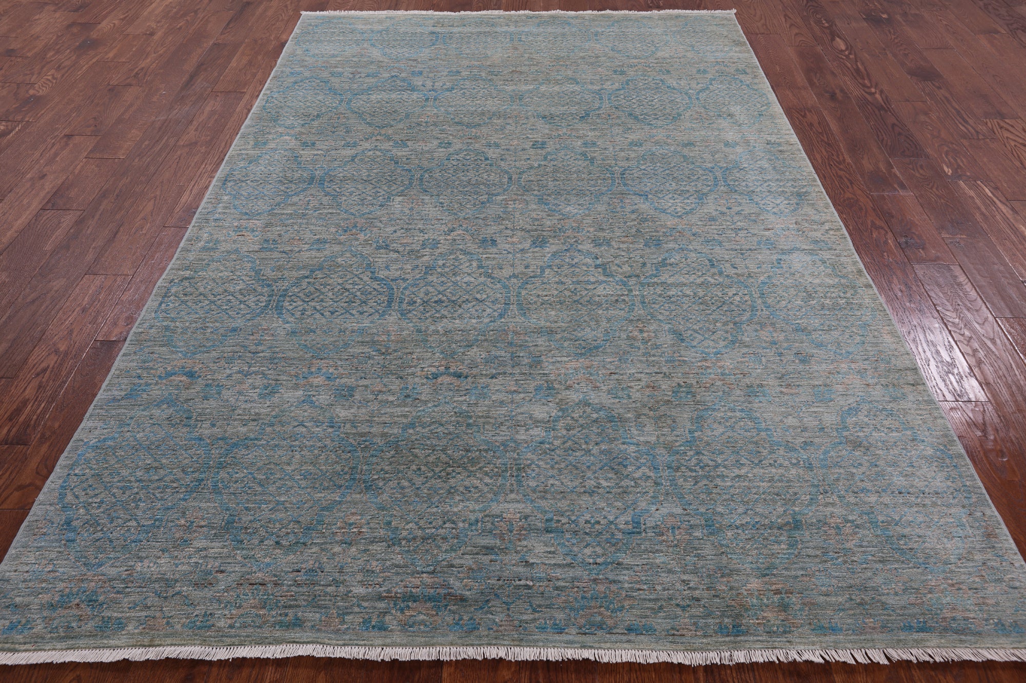 William Morris Hand Knotted Wool Rug - 6' 1" X 9' 1" - Golden Nile