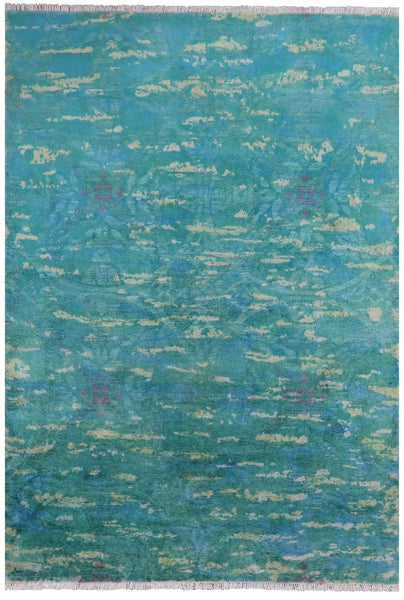 Full Pile Overdyed Handmade Wool Rug - 4' 2" X 5' 10" - Golden Nile
