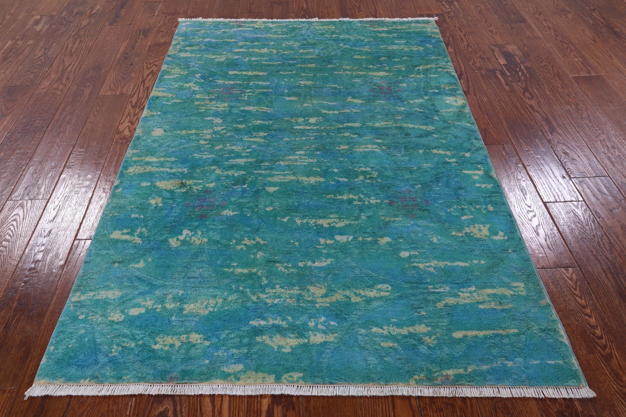 Full Pile Overdyed Handmade Wool Rug - 4' 2" X 5' 10" - Golden Nile