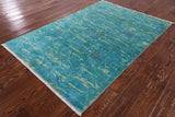 Full Pile Overdyed Handmade Wool Rug - 4' 2" X 5' 10" - Golden Nile