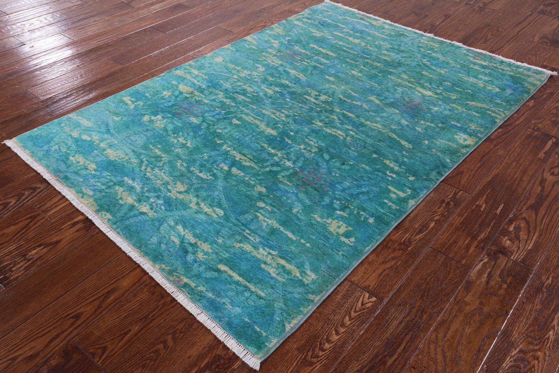 Full Pile Overdyed Handmade Wool Rug - 4' 2" X 5' 10" - Golden Nile