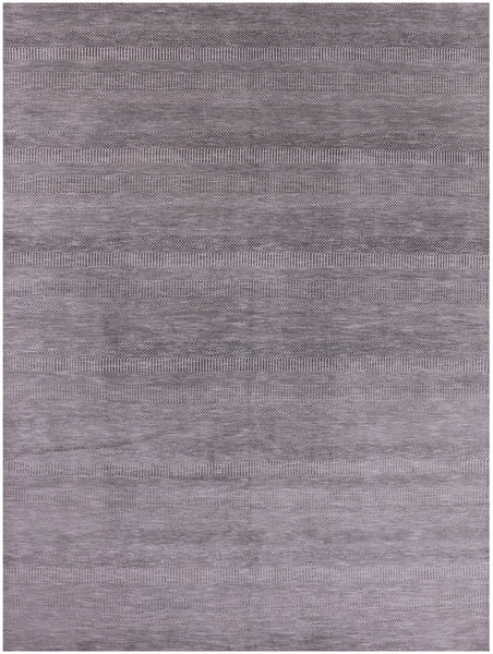 Grey Savannah Grass Handmade Wool & Silk Rug - 9' 2" X 12' 2" - Golden Nile