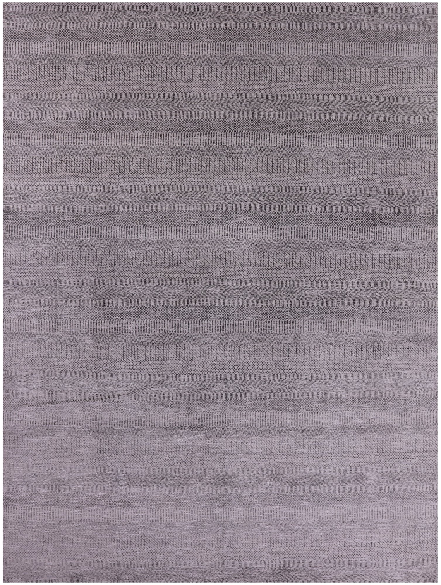 Grey Savannah Grass Handmade Wool & Silk Rug - 9' 2" X 12' 2" - Golden Nile