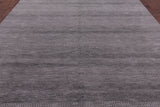 Grey Savannah Grass Handmade Wool & Silk Rug - 9' 2" X 12' 2" - Golden Nile