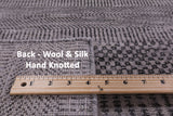 Grey Savannah Grass Handmade Wool & Silk Rug - 9' 2" X 12' 2" - Golden Nile