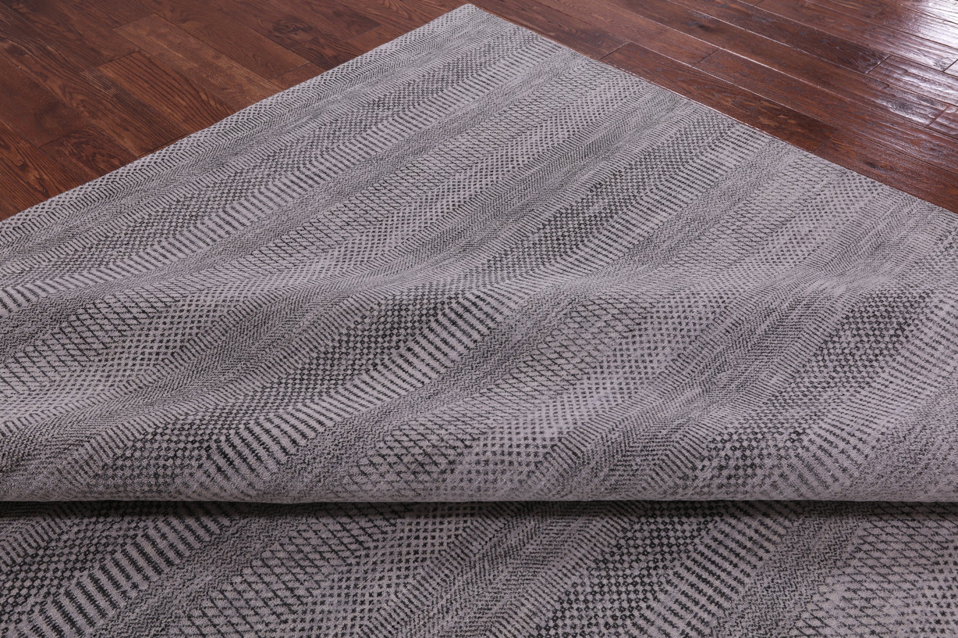 Grey Savannah Grass Handmade Wool & Silk Rug - 9' 2" X 12' 2" - Golden Nile