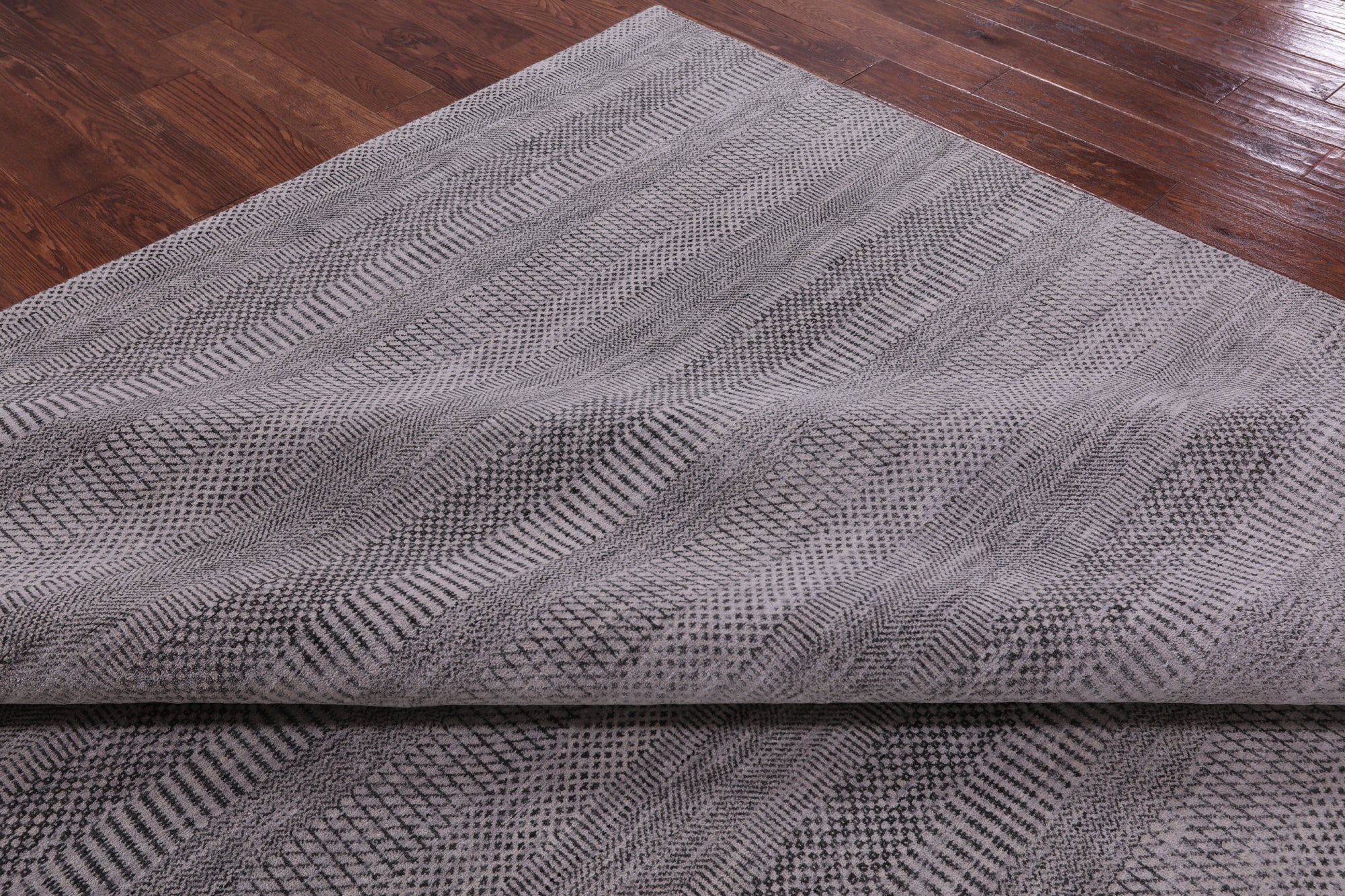 Grey Savannah Grass Handmade Wool & Silk Rug - 9' 2" X 12' 2" - Golden Nile