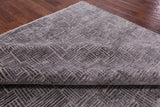 Grey Modern Handmade Wool & Silk Rug - 8' 1" X 10' 0" - Golden Nile