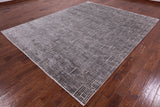 Grey Modern Handmade Wool & Silk Rug - 8' 1" X 10' 0" - Golden Nile
