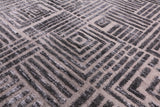Grey Modern Handmade Wool & Silk Rug - 8' 1" X 10' 0" - Golden Nile