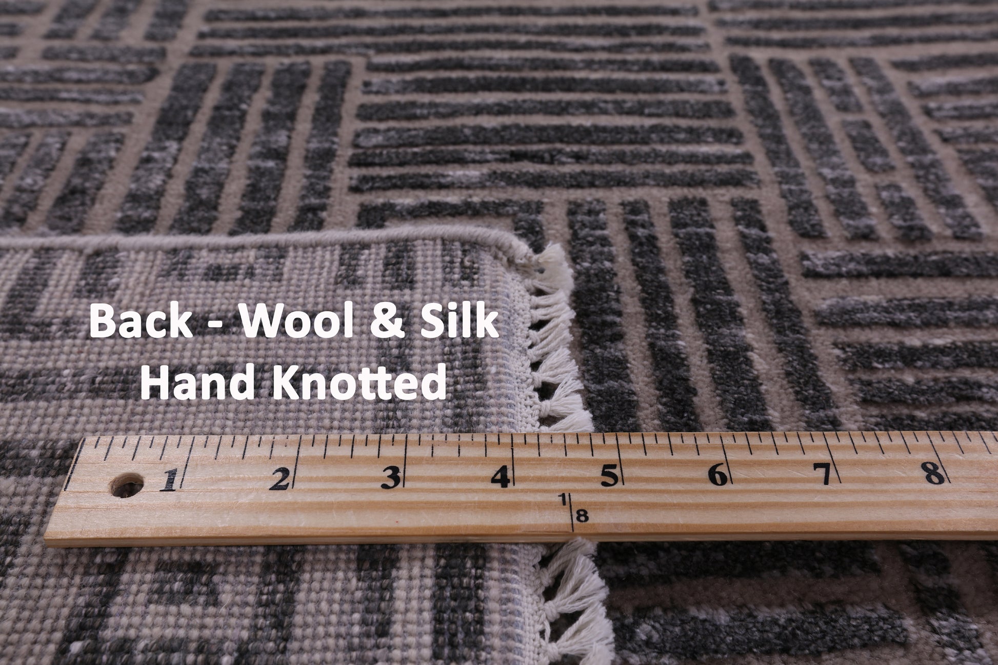 Grey Modern Handmade Wool & Silk Rug - 8' 1" X 10' 0" - Golden Nile