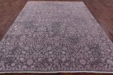 Grey Modern Hand Knotted Wool & Silk Rug - 8' 0" X 10' 1" - Golden Nile