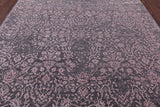 Grey Modern Hand Knotted Wool & Silk Rug - 8' 0" X 10' 1" - Golden Nile