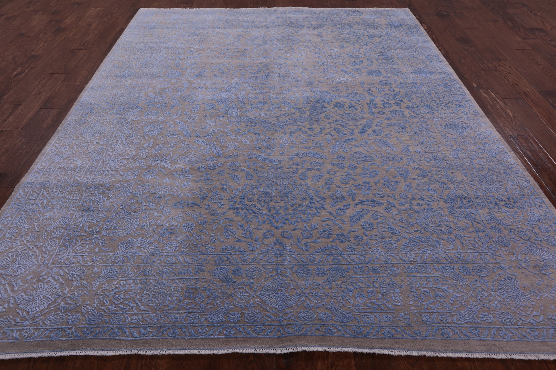 Modern Handmade Wool & Silk Rug - 8' 1" X 9' 10" - Golden Nile