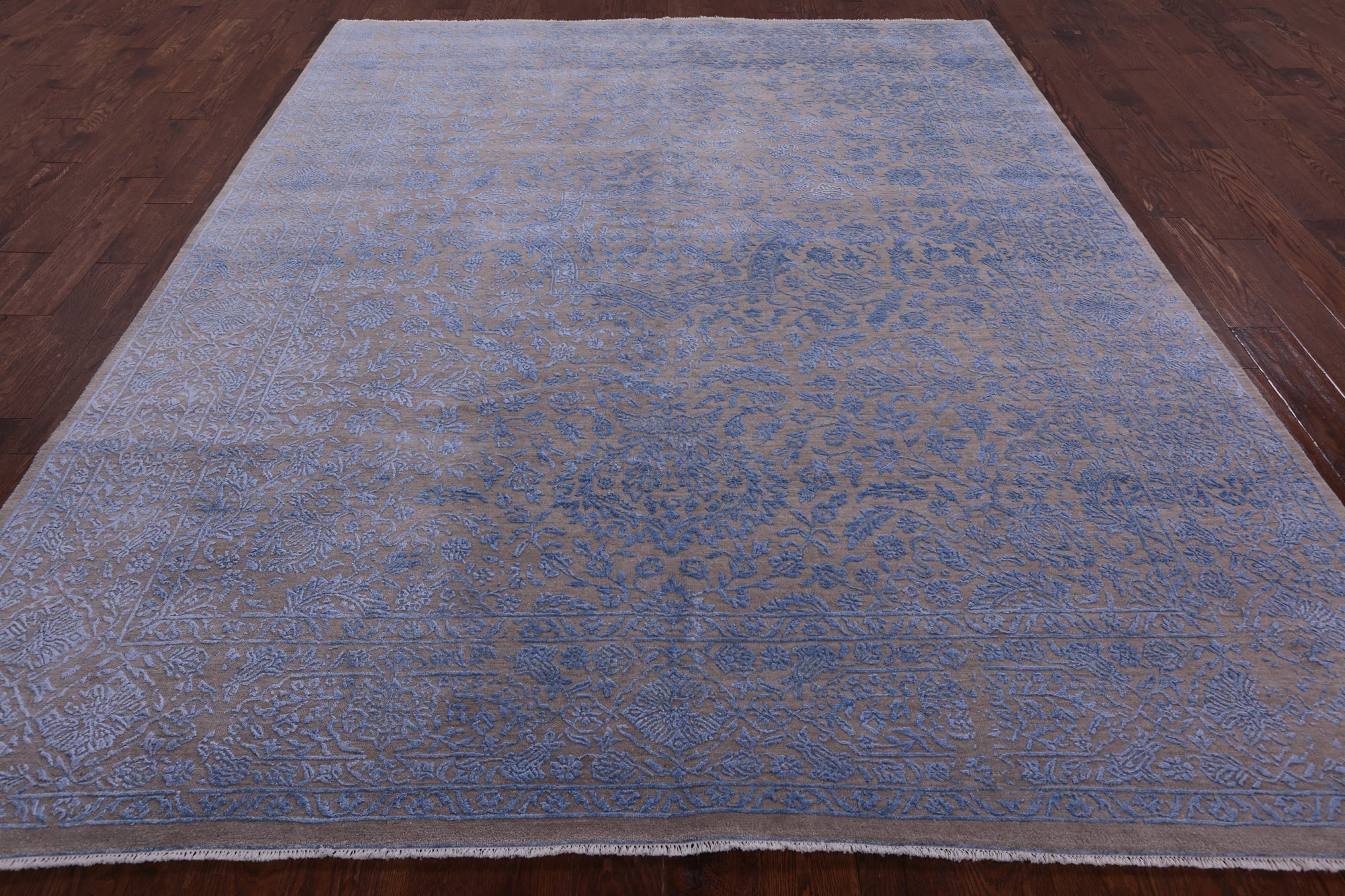 Modern Handmade Wool & Silk Rug - 8' 1" X 9' 10" - Golden Nile