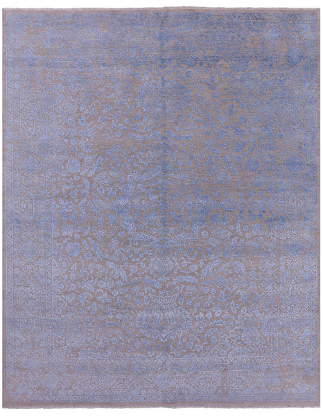 Modern Handmade Wool & Silk Rug - 8' 1" X 9' 10" - Golden Nile