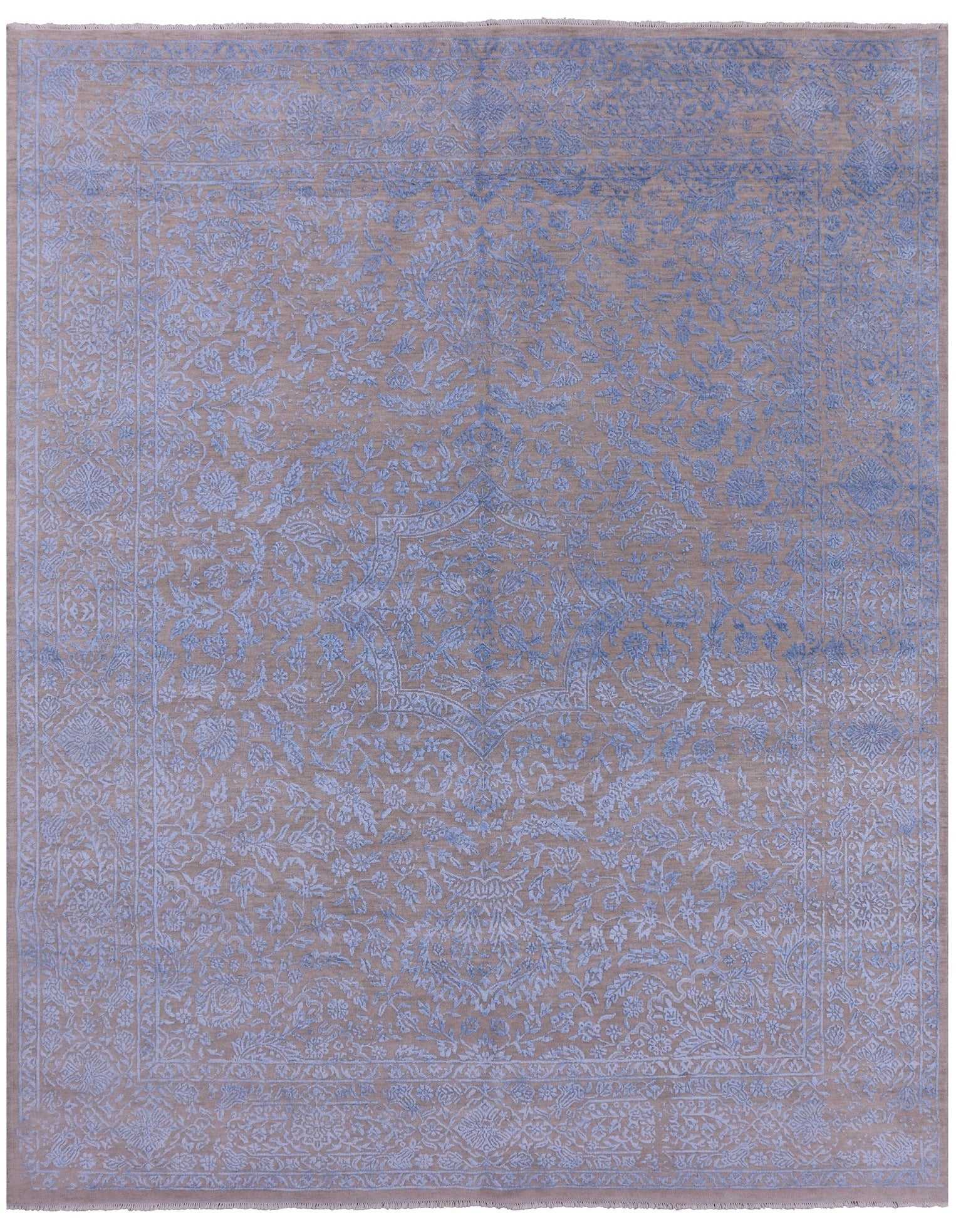 Modern Handmade Wool & Silk Rug - 8' 1" X 9' 10" - Golden Nile
