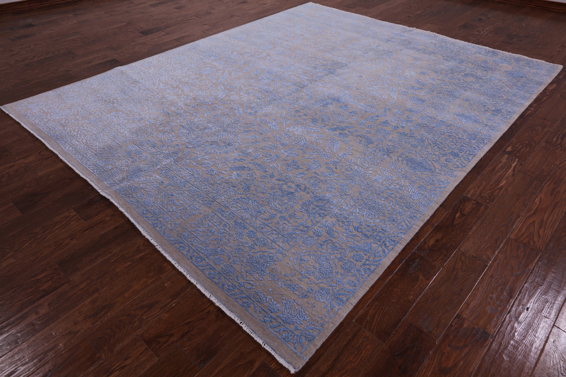 Modern Handmade Wool & Silk Rug - 8' 1" X 9' 10" - Golden Nile