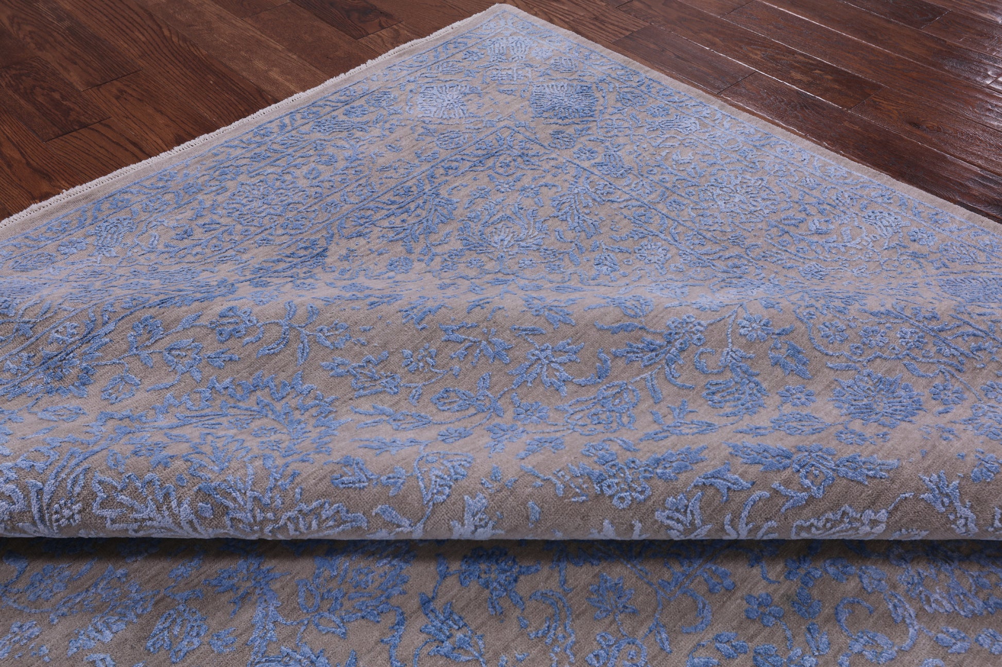 Modern Handmade Wool & Silk Rug - 8' 1" X 9' 10" - Golden Nile