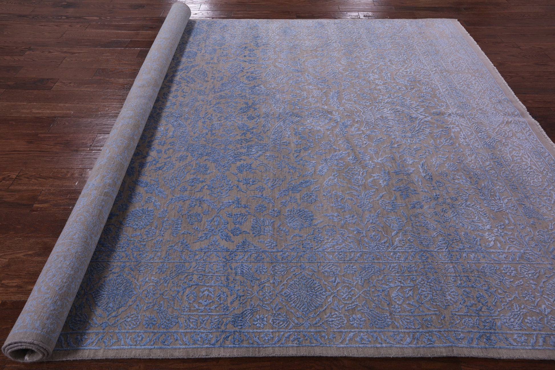 Modern Handmade Wool & Silk Rug - 8' 1" X 9' 10" - Golden Nile