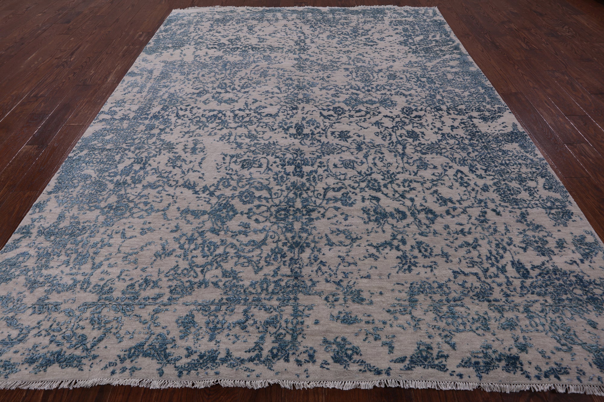 Modern Handmade Wool & Silk Rug - 7' 10" X 10' 1" - Golden Nile
