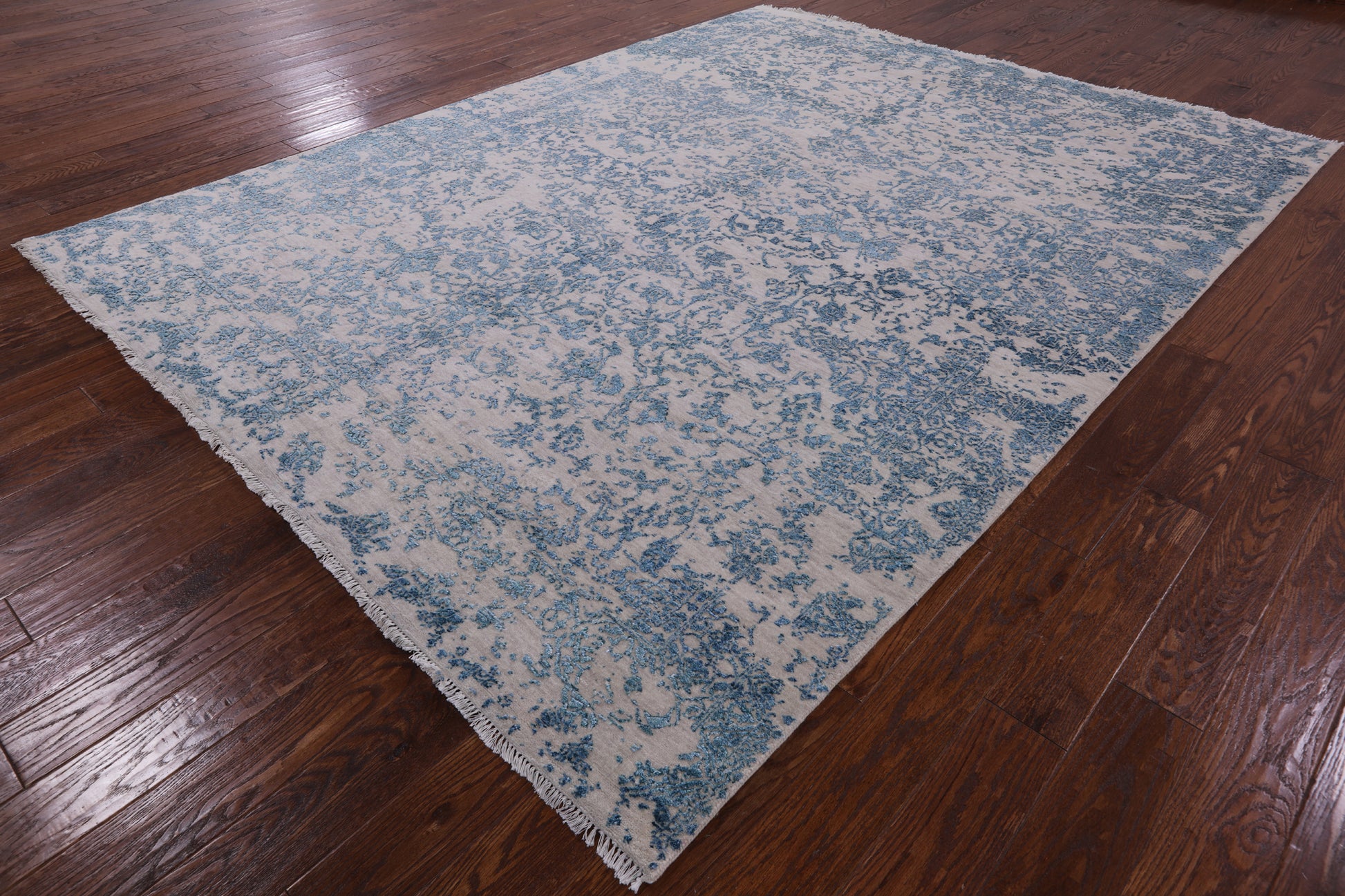 Modern Handmade Wool & Silk Rug - 7' 10" X 10' 1" - Golden Nile