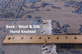 Grey Modern Handmade Wool & Silk Rug - 9' 1" X 12' 4" - Golden Nile