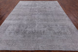 Grey Modern Hand Knotted Wool & Silk Rug - 8' 1" X 9' 10" - Golden Nile