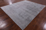 Grey Modern Hand Knotted Wool & Silk Rug - 8' 1" X 9' 10" - Golden Nile