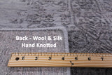 Grey Modern Hand Knotted Wool & Silk Rug - 8' 1" X 9' 10" - Golden Nile