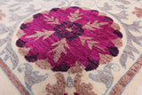 Ivory William Morris Hand Knotted Wool Rug - 9' 3" X 12' 1" - Golden Nile