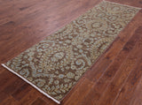 William Morris Hand Knotted Wool Runner Rug - 3' 0" X 9' 7" - Golden Nile