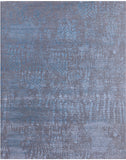 Grey Modern Handmade Wool & Silk Rug - 8' 0" X 9' 10" - Golden Nile