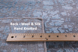 Grey Modern Handmade Wool & Silk Rug - 8' 0" X 9' 10" - Golden Nile