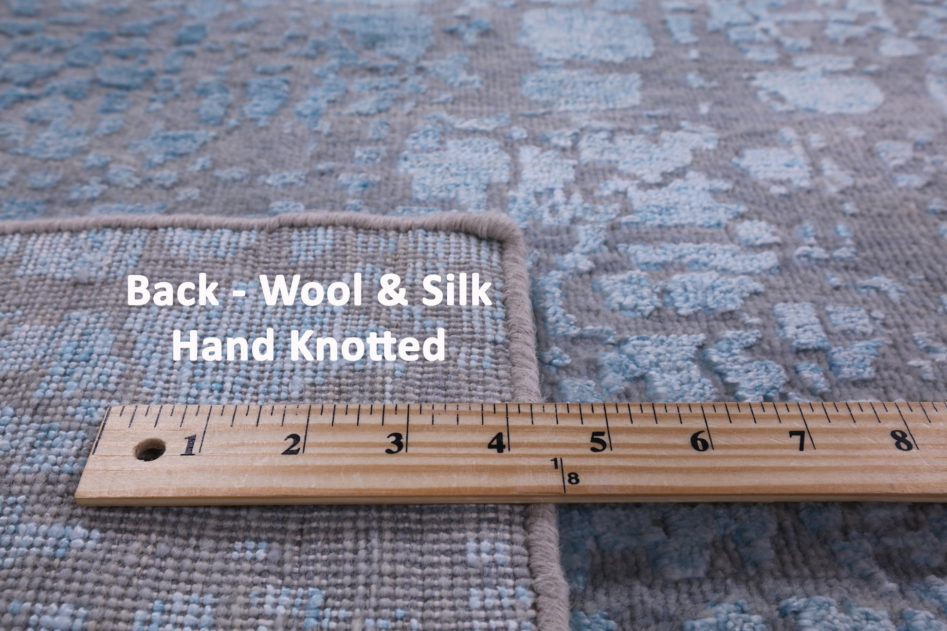 Grey Modern Handmade Wool & Silk Rug - 8' 0" X 9' 10" - Golden Nile