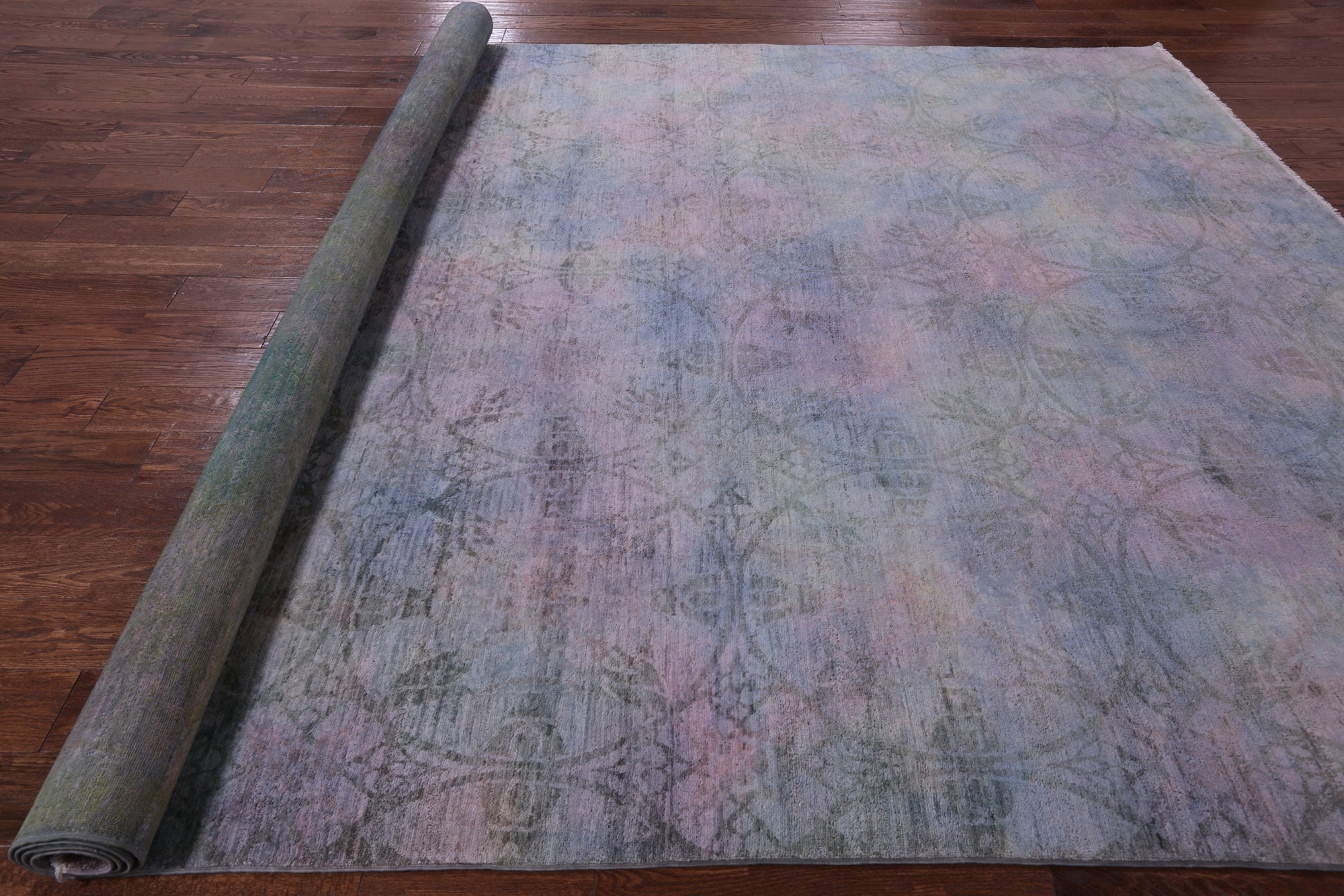 Full Pile Overdyed Hand Knotted Wool Rug - 8' 10" X 12' 1" - Golden Nile
