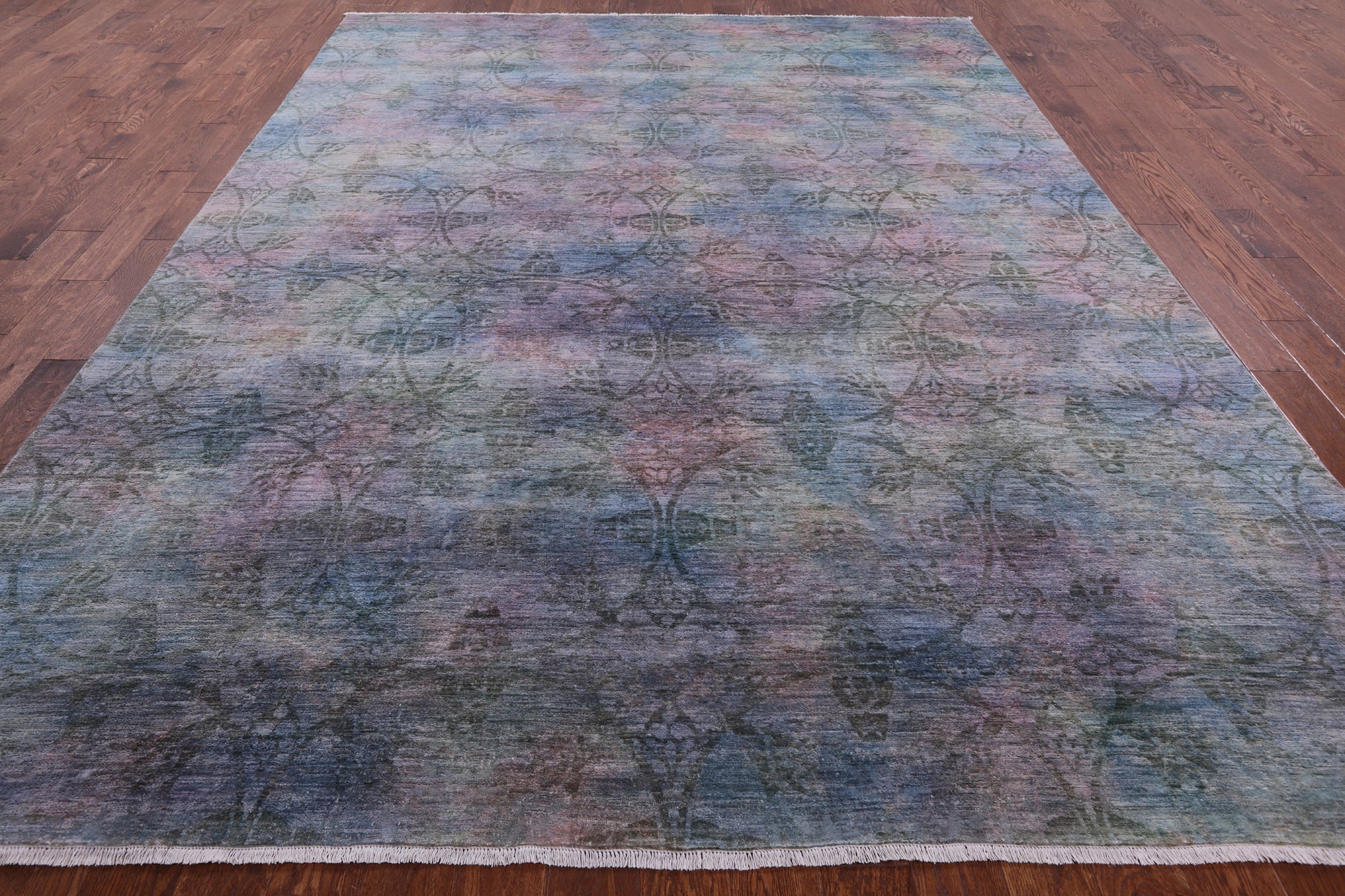 Full Pile Overdyed Hand Knotted Wool Rug - 8' 10" X 12' 1" - Golden Nile