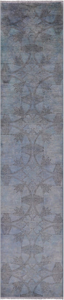 Full Pile Overdyed Hand Knotted Wool Runner Rug - 2' 7" X 12' 7" - Golden Nile